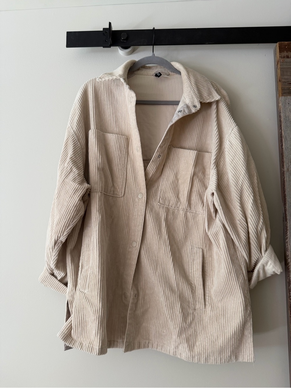 Divided Cream Corduroy Oversized Shirt Jacket